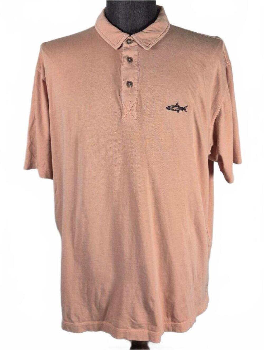 Orvis XL Dusty Pink Cotton Polo Shirt Embroidered Fish Logo
